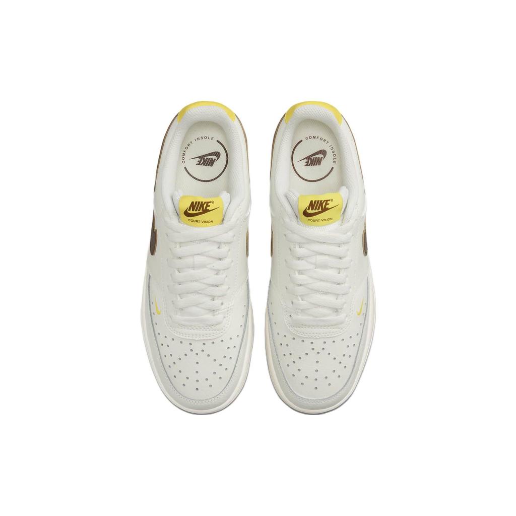 Nike Court Vision Low Sail Oxen Brown Women Sneakers White Tour-Yellow CD5434-117
