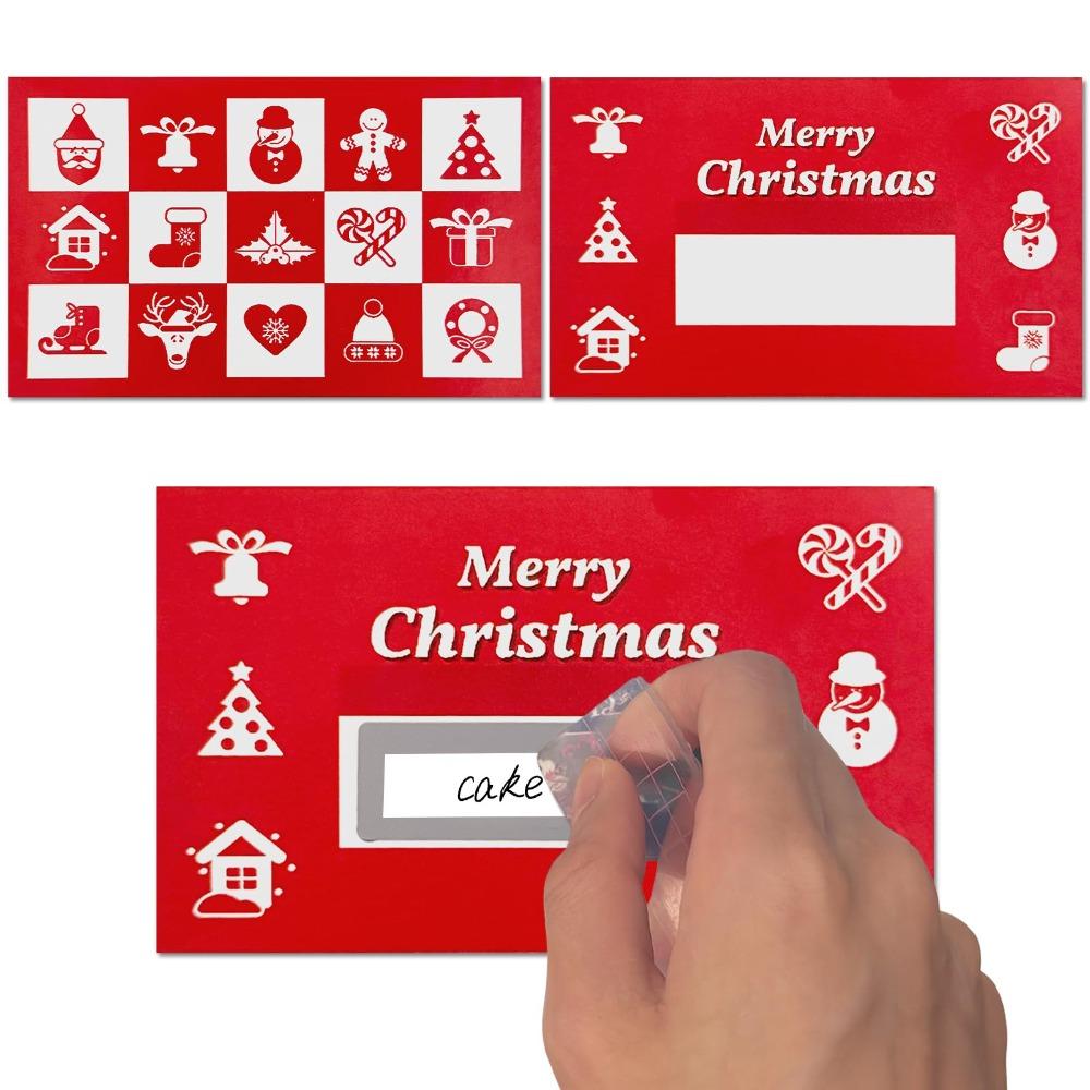 50 Pcs Santa and Tree Designs Christmas Scratch Off Cards Opaque Coating Raffle Ticket  Party Games