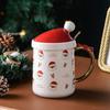 Luxury Christmas Mug Santa Ceramic Cup Bow Handle Creative Coffee Cup Cartoon Christmas