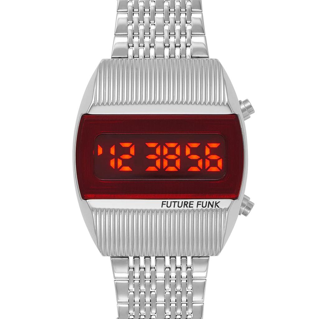 FUTURE FUNK Наручные часы Цифровые часы Космическая эра Гарантия [Аналоговый × Дизайн] Водонепроницаемые, В комплекте от производителя, FF201-SV-MT (Серебряный)