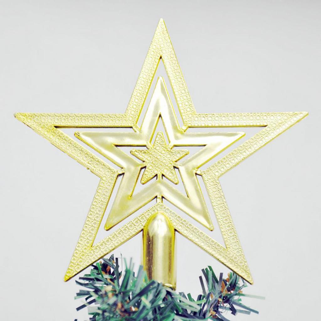 Outdoor Home Decor Merry Christmas Ornaments Tree Topper Glitter Star Decoration