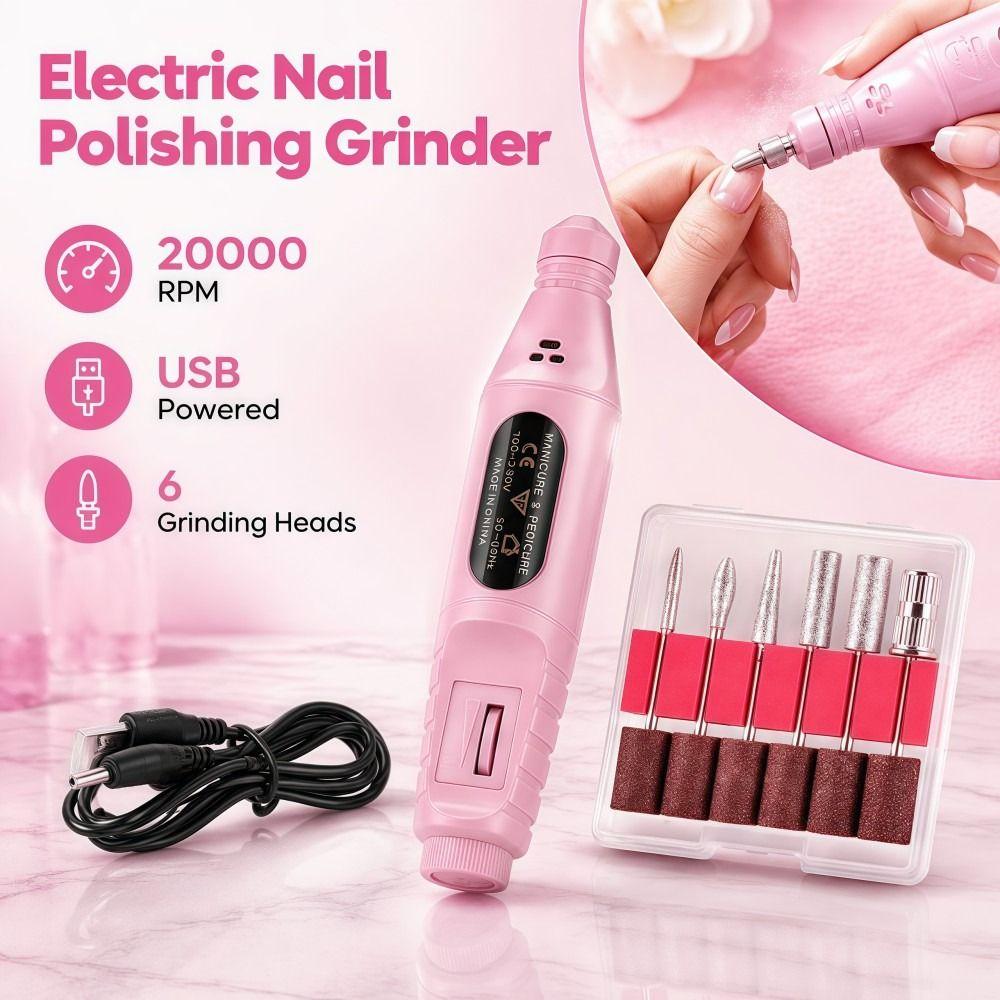 20000 RPM Electric Nail File USB Powered Nail Grinder Electric Nail Polishing Grinder Nail Tools