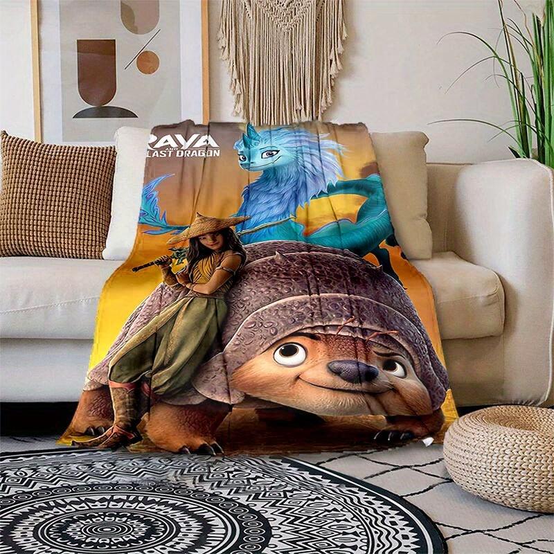 1pc Raya and The Last Dragon Printing Blanket - Soft, All-Season Throw for Living Room, Bedroom,Personalized Gift with Adorable Cartoon Design