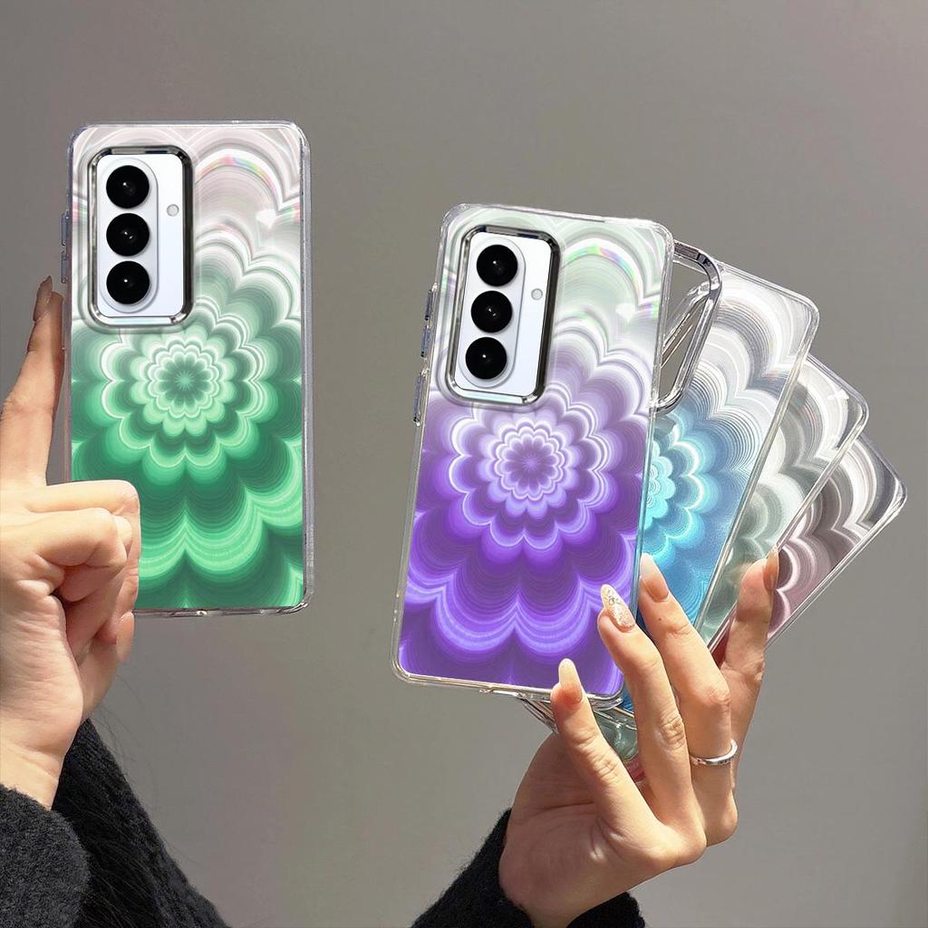 Чехол для Samsung Galaxy S26+ 3D Радужный Градиентный Цветочный Прозрачный Корпус Смена Цвета Призматический Анти-Желтый Большая Выступающая Рамка Камеры Ударопрочный Чехол