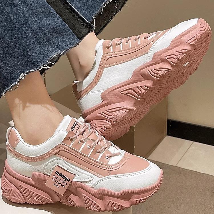 Кроссовки женские 2025 новые весенне-осенние универсальные популярные для отдыха и спорта женские кроссовки ins тренд платформа белые кроссовки