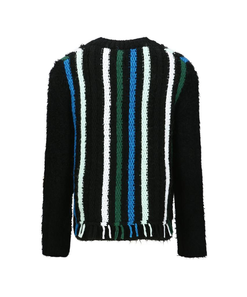 ADSB ANDERSSON BELL Unisex V-Neck Reverse Stripe Sweater Atb1350U(Black)