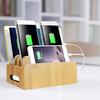 Home Office Table Bamboo Mobile Phone Storage Rack Stand Charging Rack Storage Organizer