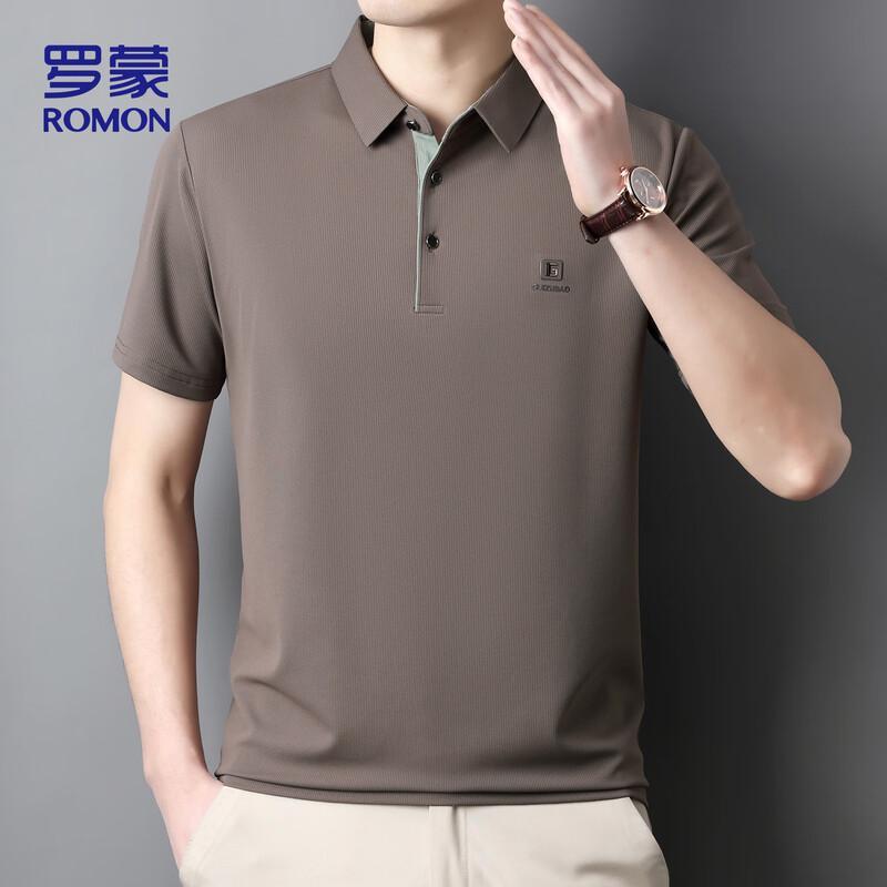 ROMON Men's Ice Silk Short Sleeve Polo Shirt