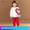 Костюмы для милых девочек Little Maven, европейско-американский стиль, осенние костюмы для детей с сердечками, детские костюмы с длинными рукавами