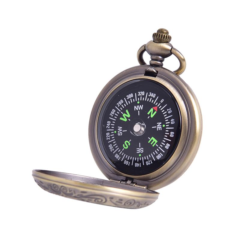 Винтажные карманные часы с дизайном компаса из бронзы, ретро карманные часы, компас, цинковый сплав