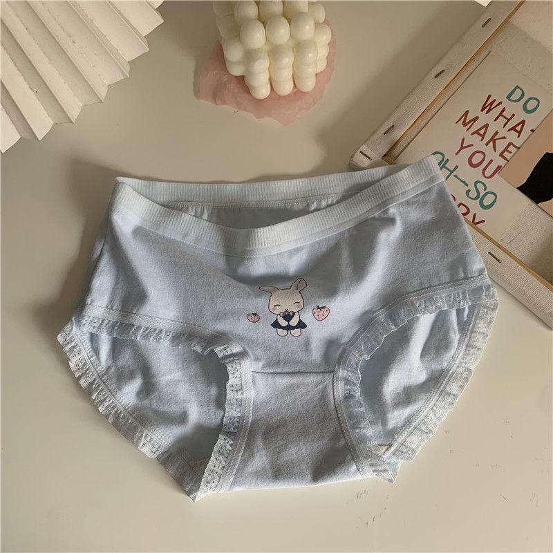 Japanese Seamless Girl Sweet Cute Briefs Summer Mid-waist Ladies Cotton Breathable Underwear Thin Women Plus Size