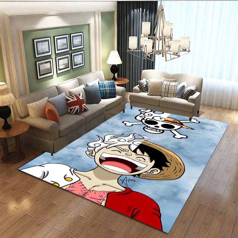 3D-печатный милый коврик с персонажами мультфильма ONE PIECE, подходит для гостиной, спальни, под стол, прихожей, детская нескользящая напольная подстилка,