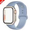 Силиконовый ремешок+Чехол для Apple Watch Band 44 мм 45 мм 41 мм 40 мм Закаленное стекло Cover Изменить на Ultra iWatch Series 9 8 7 SE 6 5 3