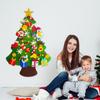 DIY Felt Christmas Tree Set for Kids Toddlers Wall Hanging Christmas Tree Craft Kits with 30 Ornaments And Light for Xmas Party Supplies