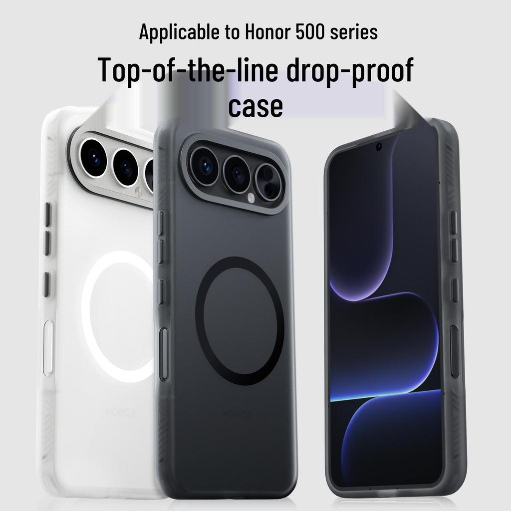 Honor 500Pro Frosted Magnetic Lens Protective Case - Full Coverage, Anti-Fall Design
