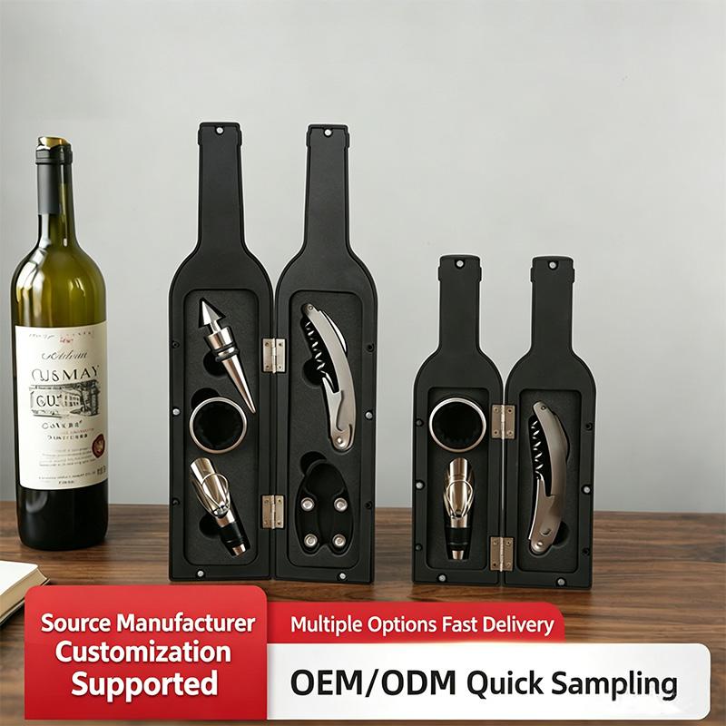 Bochen 2026 Bar Bottle Opener Set Various Combinations Wine Opener Set with Red Bottle Shape Stainless Steel Bar Tools Gift Set