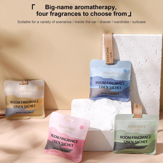 Car Hanging Scented Sachet Bag with Ribbon Magnetic Vent Clip Long Lasting Fragrance Air Purifying Drawer Closet Wardrobe Auto Air Freshener