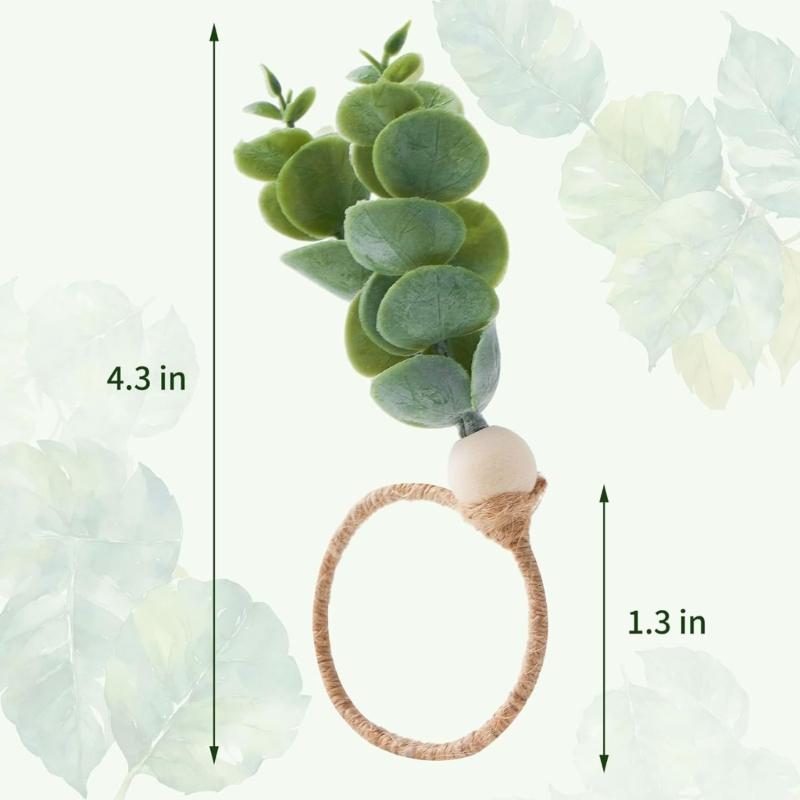 6/12Pcs  Rustics Leaf Napkin Buckle Simple Elegant Napkin Buckle Home Dinner Table Decors for Christmas Weddings Party