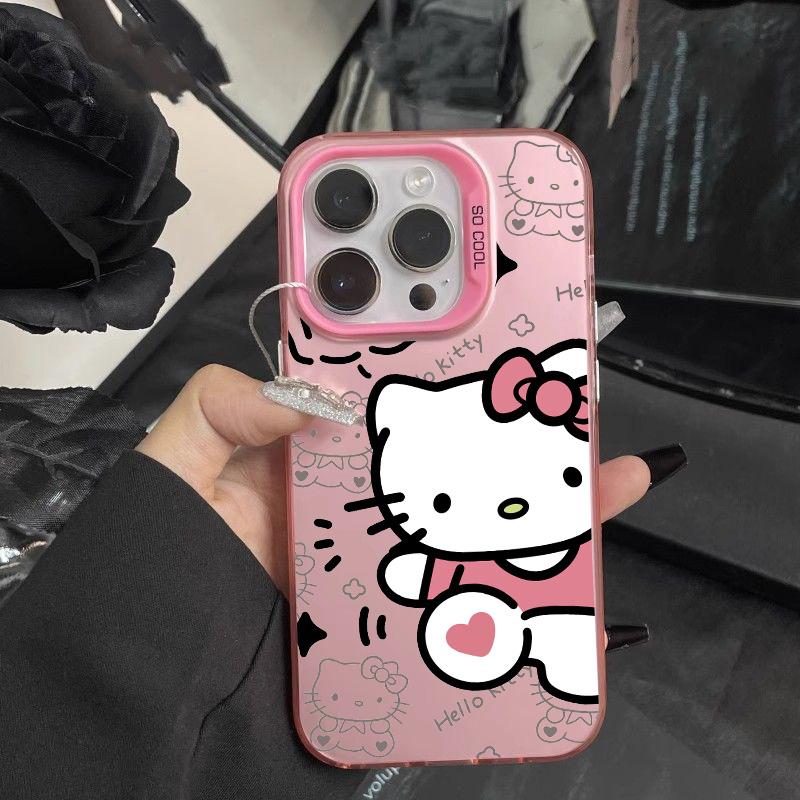 Cute Hello Kitty Casing For Iphone 17 Air 17 Pro Max 1615 14 11 12 13 Pro Max 16 Plus 16e 13 Mini Lovely Cartoon Hard Phone Case