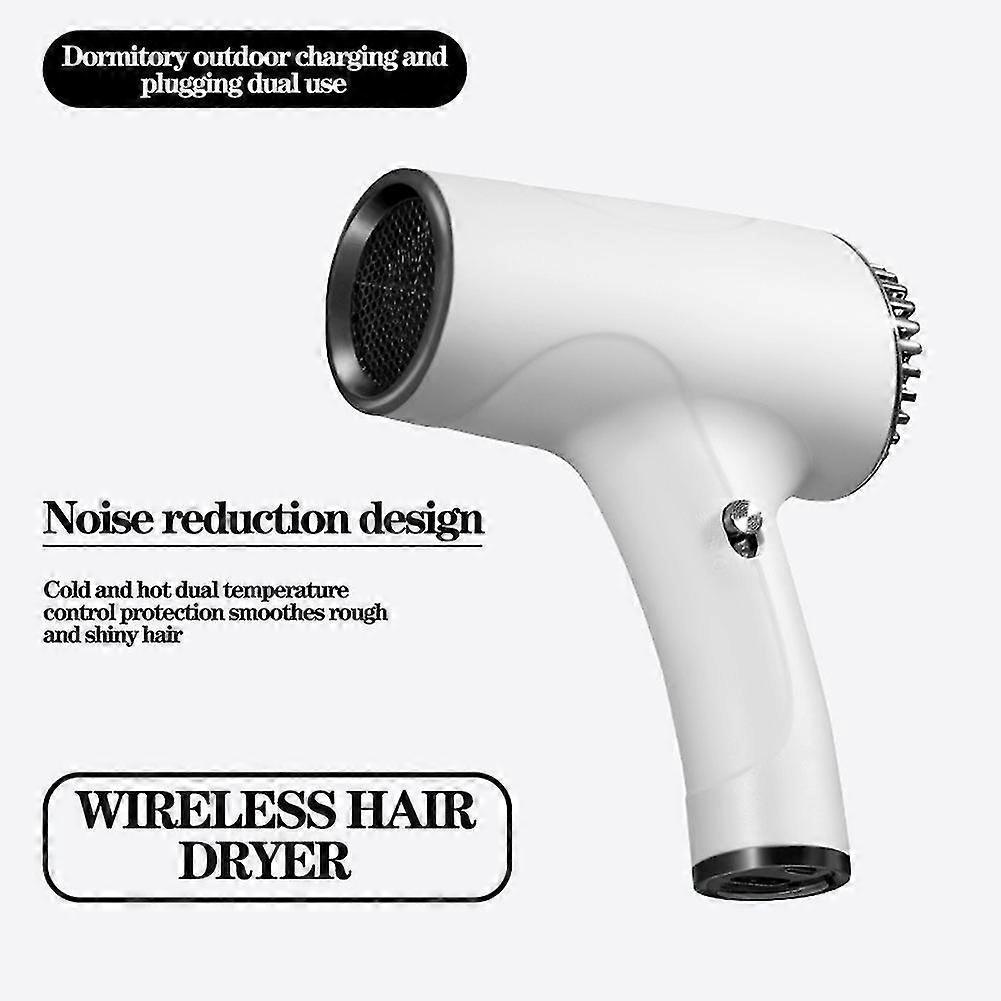 Wireless Rechargeable Hair Dryer Portable Hot And Cold Wind Hair Dryer For Outdoor Travel Tw