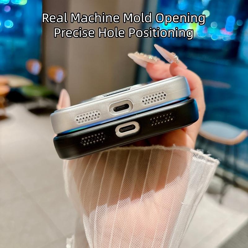 Для Magsafe Магнитная Роскошная Складная Подставка Матовый Чехол для Телефона Для iPhone Air 17 16 E 15 14 Plus 13 12 17 Pro Max Защитная Крышка для Объектива