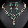 3pcs Palace Style Necklaces and Earrings Exquisite Zircon Accessories for Brides Weddings and Decorations for Banquet Dresses
