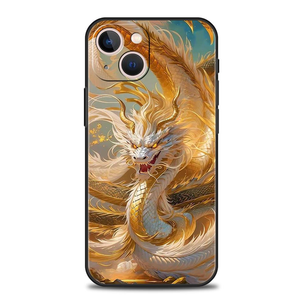 Роскошный мягкий чехол из ТПУ для iPhone 17 Air 16E 16 11 15 14 Pro MAX 12 13 7 8 Plus X XR XS SE 2022 Чехол Серия Мультяшный Дракон