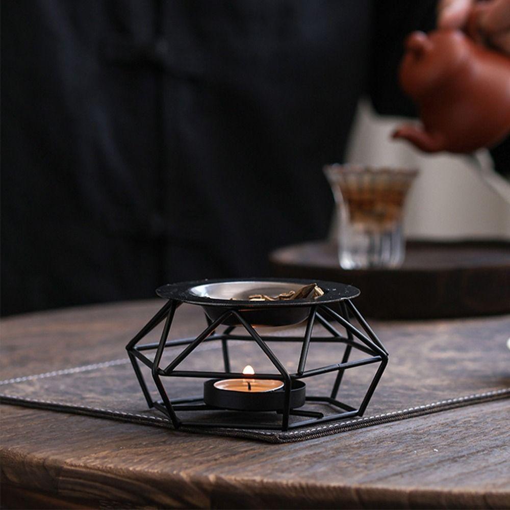 Creative Essential Oil Warmer Polygon Aromatherapy Burner Metal Incense Burner Yoga Practice