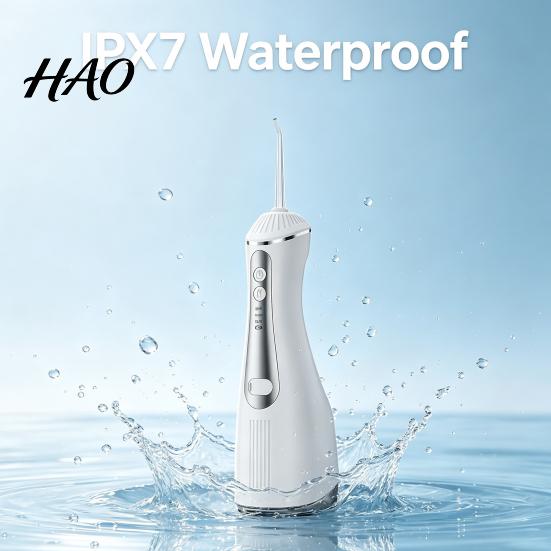 Tongue Coating Scraper Cordless Electric Water Flosser, 3 Pressure Modes And 4 Nozzles Design, 330ml Capacity Orthodontic Oral Irrigator Tank,