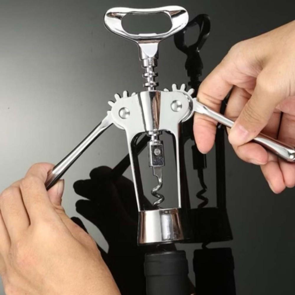 Stainless Steel Wine Corkscrew Wing Design Wine Cork Remover Spiral Bottle Opener Household