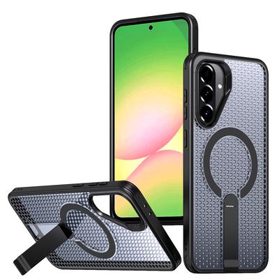 Чехол для Samsung Galaxy A56 A36 A26 A16 A06 A55 A35 A15 A05 5G с рассеиванием тепла, дышащий, с держателем, магнитная беспроводная зарядка, чехол