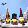 Festive Party Supplies Christmas Gnome Figurine, Snowflake Knit Hat LED Light Up Rudolph Seasonal Ornaments Doll, Nordic Noel Plush Ornament for Home,