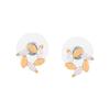 Estele 24 Kt Gold Plated American Diamond Wreath Leaf Stud Earrings For Girl's