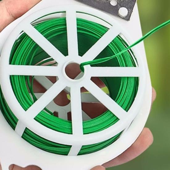 Садовая витая проволока с встроенным резаком, нержавеющая, с зеленым покрытием, для садоводства, гибкая, многоразовая, подвязки для поддержки помидоров, для помещений