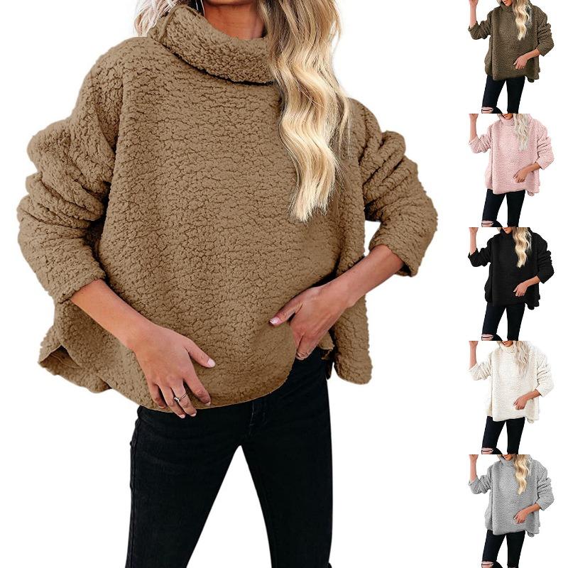 Women S Loose Fit Thick Wool Blend Coat Winter Outerwear
