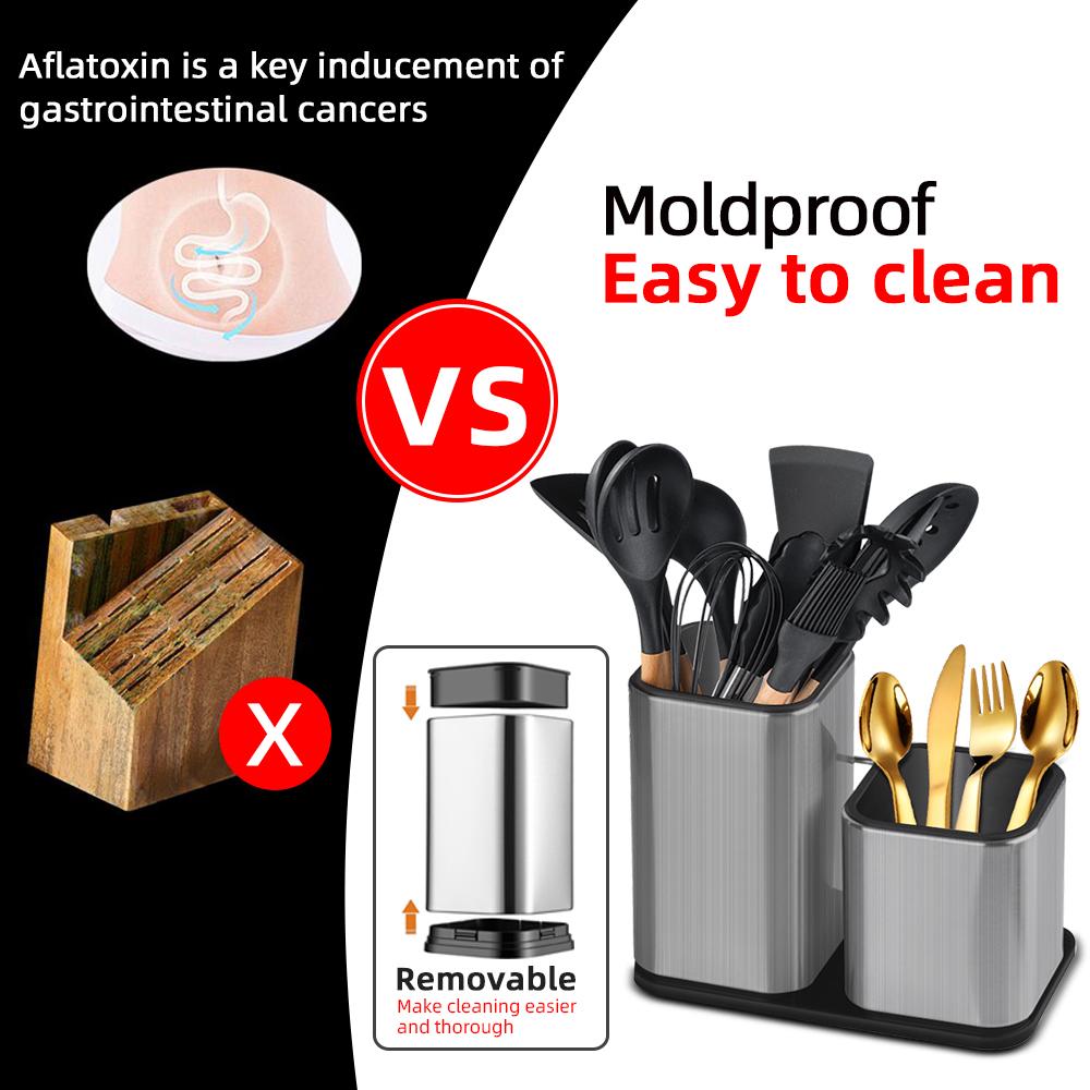 Подставка для ножей, держатель для кухонных ножей из нержавеющей стали, подставка для столовых приборов, блок для хранения высококачественных кухонных принадлежностей