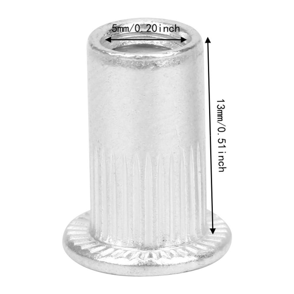 50pcs Durable Blind Rivet Nuts Knurled Design Rivet Nut Inserts For Metal Fabrication