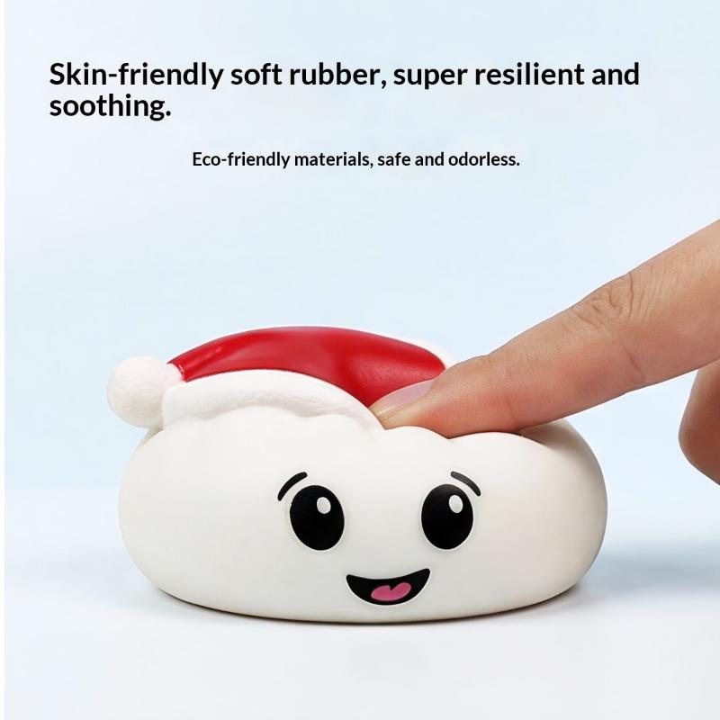 Christmas Hat Squeeze Toy Funny Sound Stress Relief PVC Sensory Fidget Toy for Kids Christmas Party Favors
