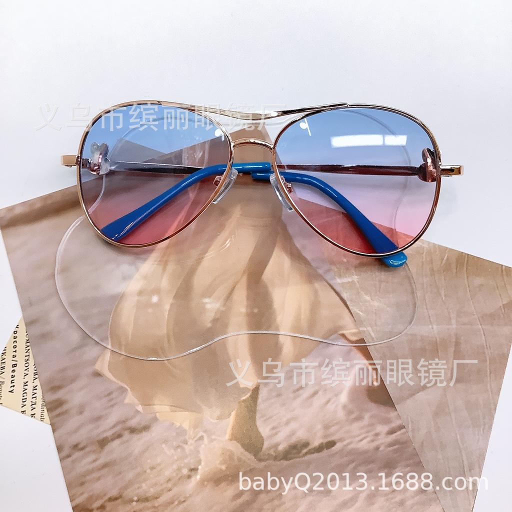 Классические очки-жабы для девочек, симпатичные солнцезащитные очки, модная металлическая оправа, защита глаз, защита от солнца, защита от ультрафиолета, очки для мальчиков