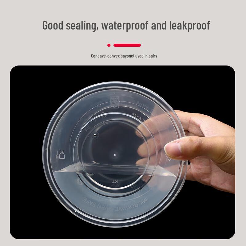 LISM Round Disposable Plastic Food Containers with Lids