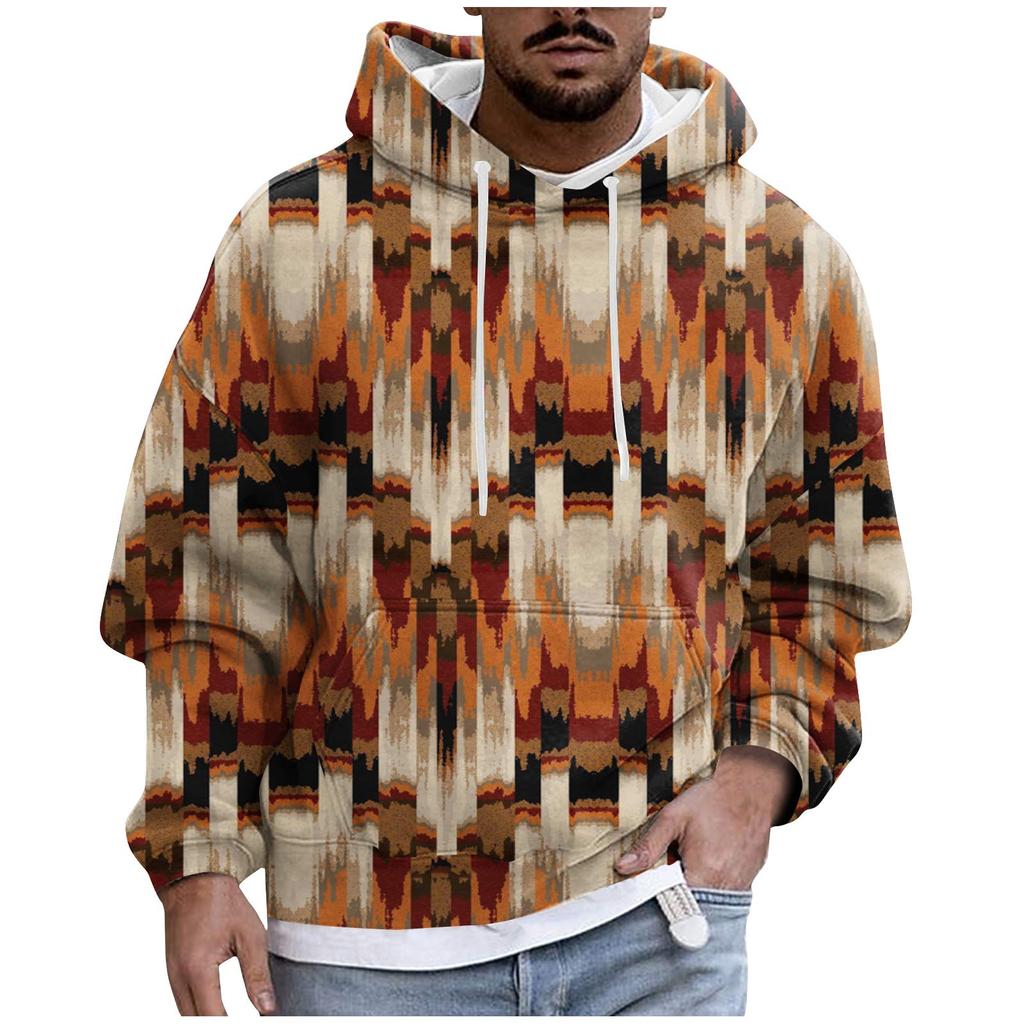 Мужское плюшевое теплое пальто с принтом, флисовый свитер, повседневное пальто, свитер с карманами, осенне-зимнее пальто