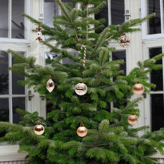 36/40/50 шт. набор рождественских шаров, красочные небьющиеся декоративные безделушки для рождественской елки, праздничные подвесные украшения со шнуром для домашнего магазина, витрины