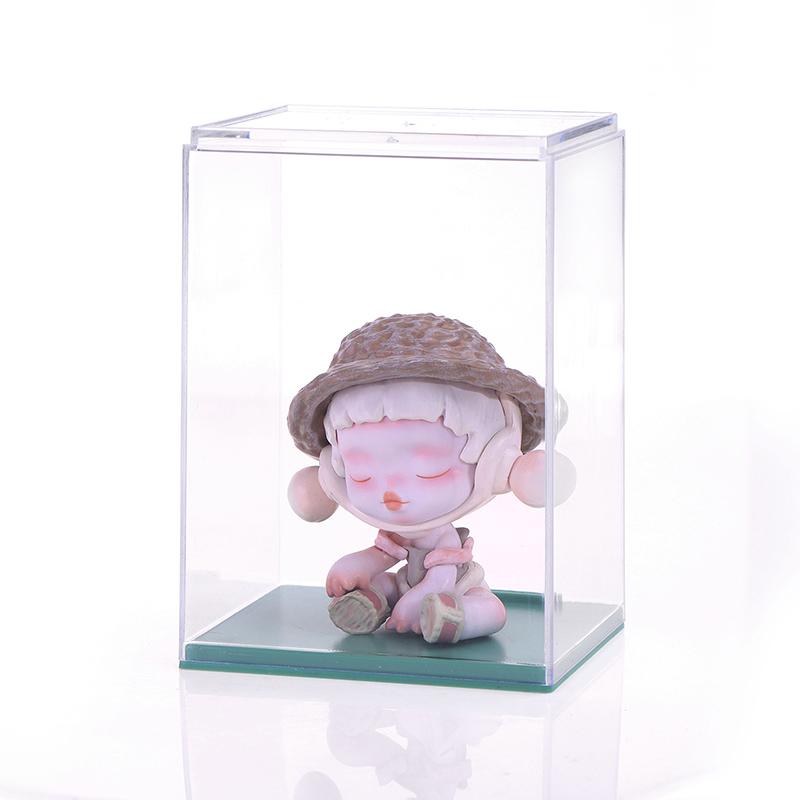 Ящик для хранения Настольная коробка для кукол Одиночная пылезащитная прозрачная стойка для выставки товаров