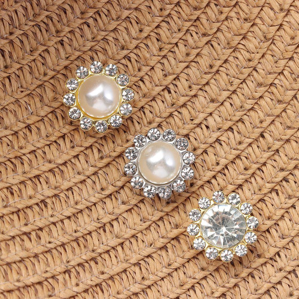 10 шт. Жемчужные пуговицы Пуговицы со стразами Блестящее свадебное платье Кристальная одежда Швейные аксессуары для шляп Жемчужная пуговица Жемчужные заколки для волос