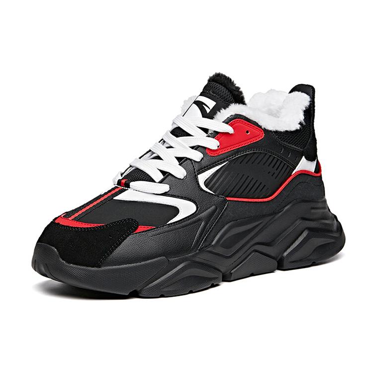 Anta Life Collection Slip Resistant Abrasion Resistant Low top Chunky Sneakers Men's Black Red 912048911-2