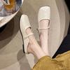 French Bag Head Half Slippers Women's Outer Wear Spring and Summer New Light Mouth Versatile Soft Leather Muller Shoes Mary Jane Single Shoes