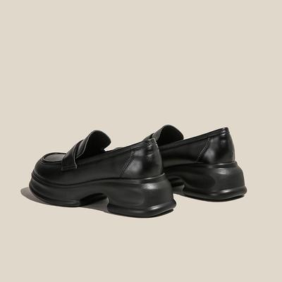 Женские туфли с круглым носком, маленькие женские туфли, мягкая кожа, одинарные туфли на толстой подошве, ветровые маленькие кожаные туфли для женщин