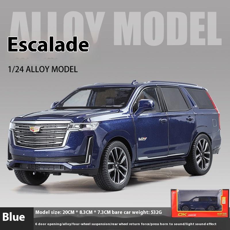 1:24 Cadillac Escalade SUV Alloy Car Diecast Metal Model Sound & Light Desktop Collection Decorative y34 Gift Boys Display Ornament