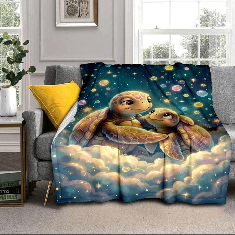 Underwater two Sea Turtles Blanket Flannel Blanket Throw Blanket Sofa Cover Blanket Soft Premium Blanket Picnic Blanket Tv Blanket Gifts