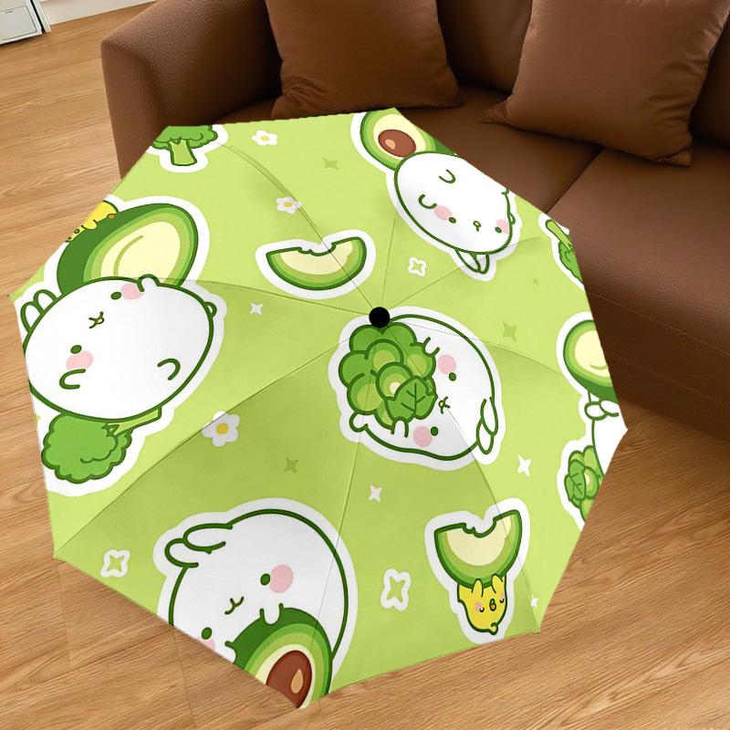 1PC Avocado Rabbit Umbrella-8-Rib Reinforced, Automatic Open, Lightweight & Durable, Cute Fashion Accessory for Outdoor-Y0375